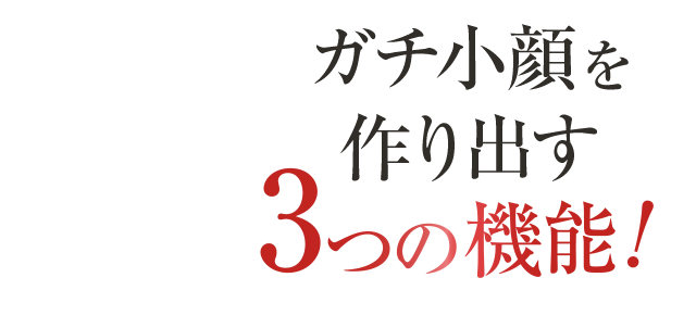 ガチ小顔を作り出す3つの機能